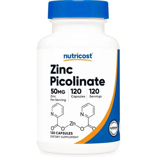 Nutricost Zinc Picolinate 50mg, 120 Vegetarian Capsules - Gluten Free and Non-GMO