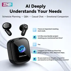 ZNP N02 LED Smart Dialogue Headphones, Supports conversational interaction, emotional companionship, answering questions, and providing inspiration. Hi-Fi sound quality, and comes with a dedicated app, Suitable for learning, work, and entertainment.
