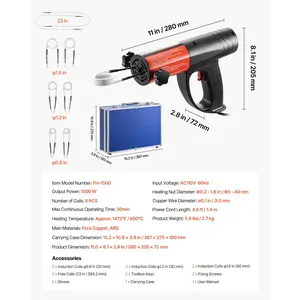 VEVOR Induction Heater Bolt Removal, 1500W 110V Magnetic Induction Heater Kit, Handheld Nut Buster Tool, Mini Heating Machine for Rusty Screw Removing, Car Garage Repairing Tools with 8 Coil and Box