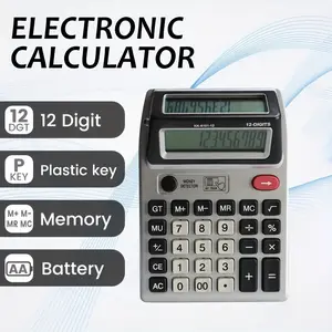 Dual-Sided Screen Desktop Calculator, 12-Digit Display, Ideal for Students & Home Use, Financial Accounting Office Essential