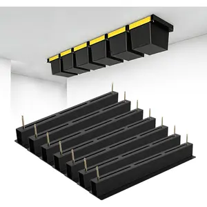 7 Pack Overhead Rack, Duty Ceiling Rack for 6 Bins, Ceiling Bin System T-Rail Tote Organizer with for Workshop Shed