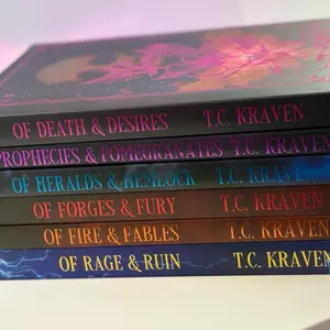 T.C. KRAVEN Dark Fate Series 6 Books Collection - Of Death & Desires, Prophecies & Pomegranates, Heralds & Hemlock, Forges & Fury, Fire & Fables, Rage & Ruin