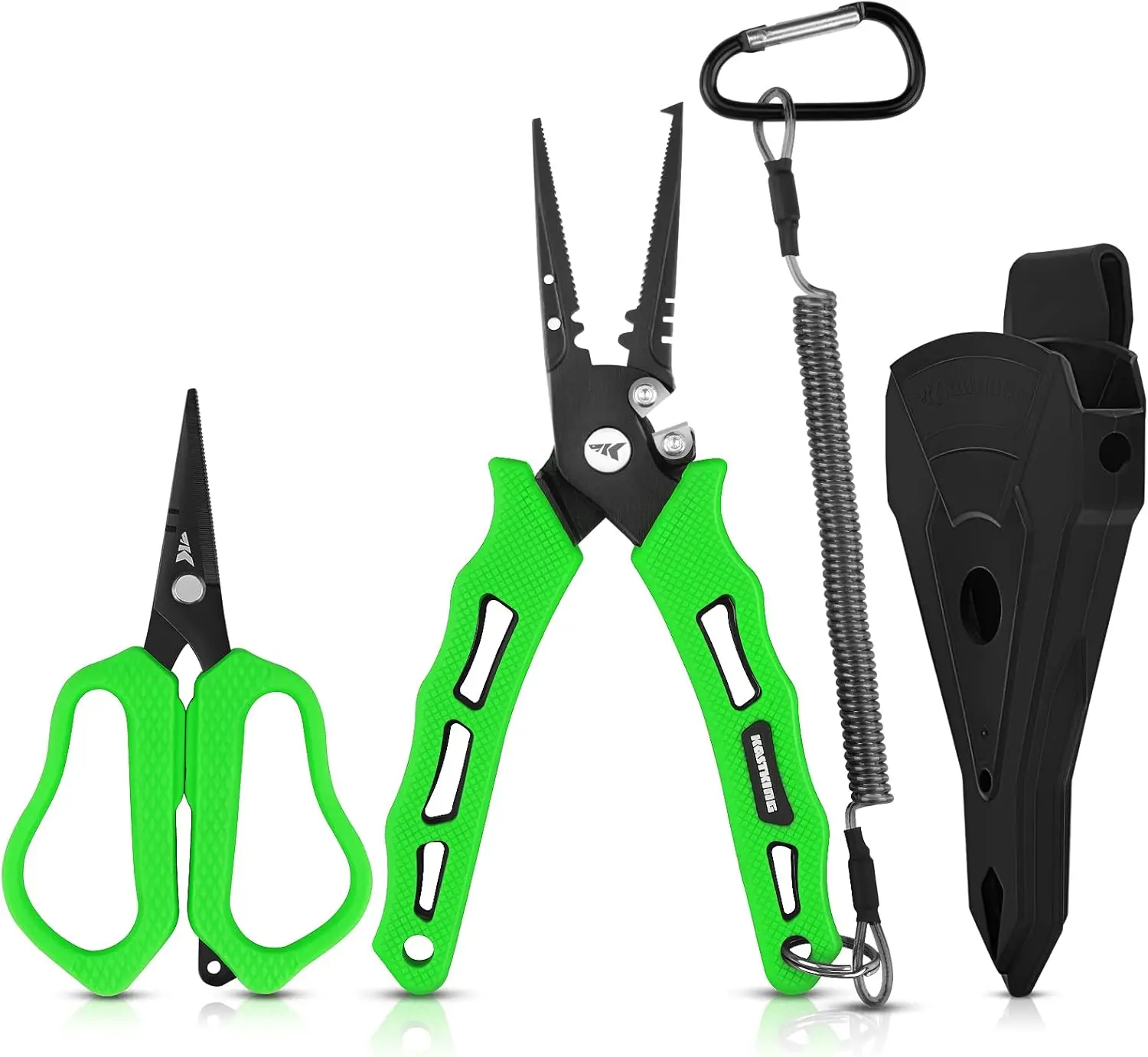 Fishing Pliers Set – KastKing Cutthroat 7.5" Saltwater Resistant Pliers with Braid Scissors, Line Cutter & Hook Remover Fishing Tools