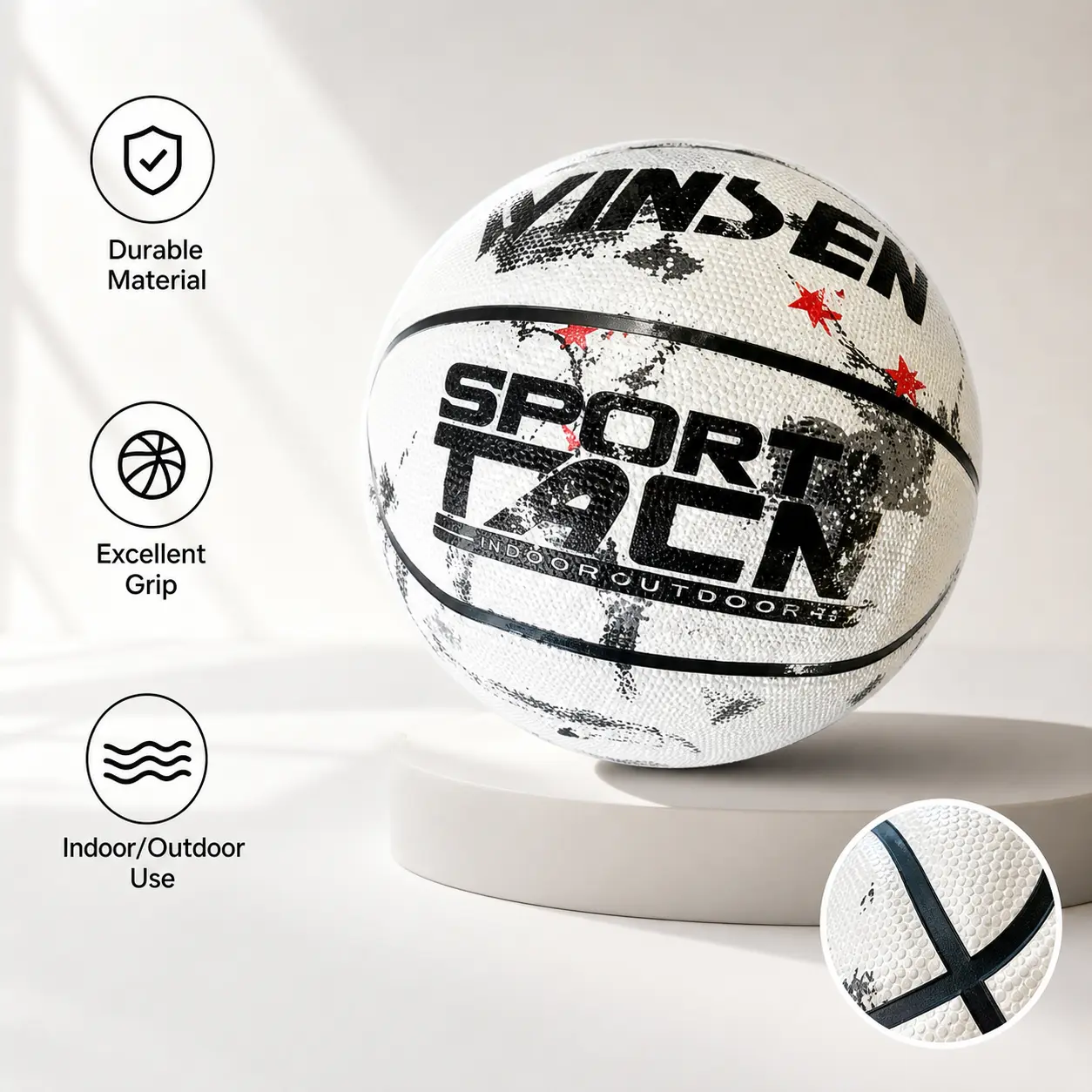 Stylish Splash Ink Pattern Basketball For Daily Practice Game Recreation