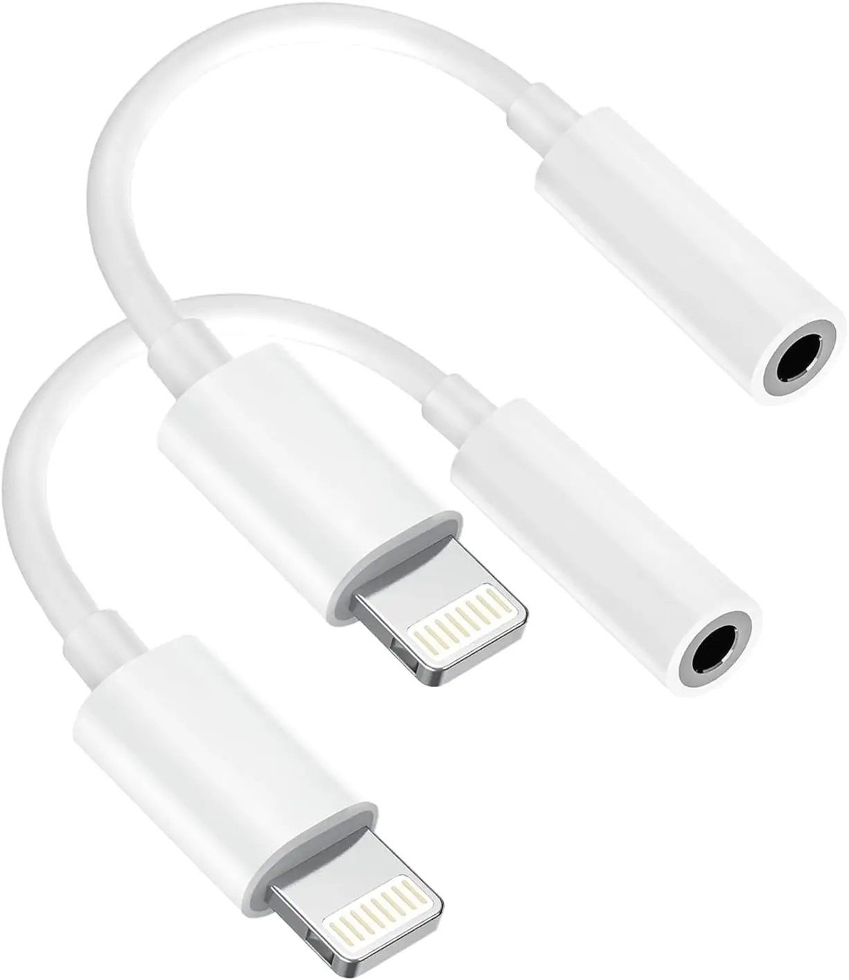 2Pack for iPhone 3.5mm Headphones Adapter,Lightning to 3.5 mm Headphone/Earphone Jack Converter Audio Aux Dongle Compatible with iPhone 14 13 12 11 Pro XR XS Max X 8 7