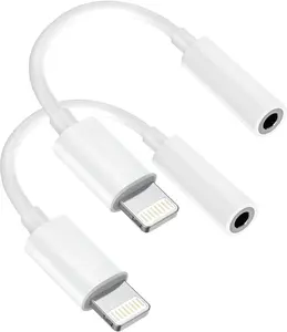2Pack for iPhone 3.5mm Headphones Adapter,Lightning to 3.5 mm Headphone/Earphone Jack Converter Audio Aux Dongle Compatible with iPhone 14 13 12 11 Pro XR XS Max X 8 7