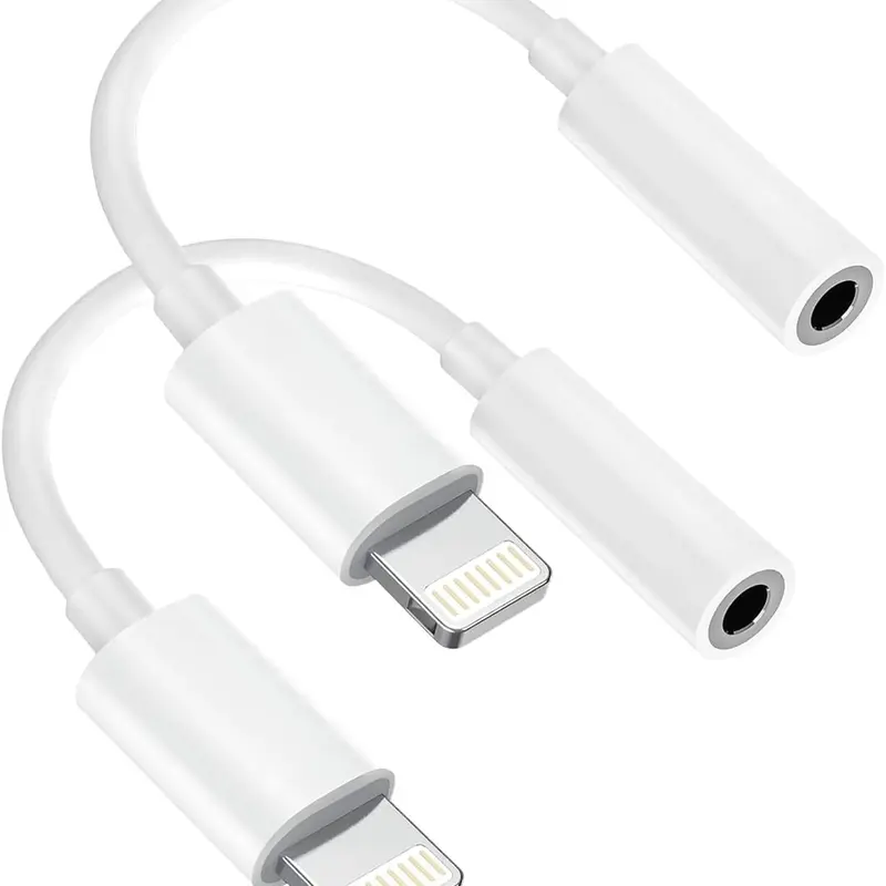 2Pack Lightning to 3.5mm Headphone Jack Adapter - Metal Lossless Audio Aux Dongle for iPhone 14,13,12,11 Pro,XR,XS Max,X,8,7, Audio Equipment for Daily Lifestyle,Gym, Compatible Device Accessory