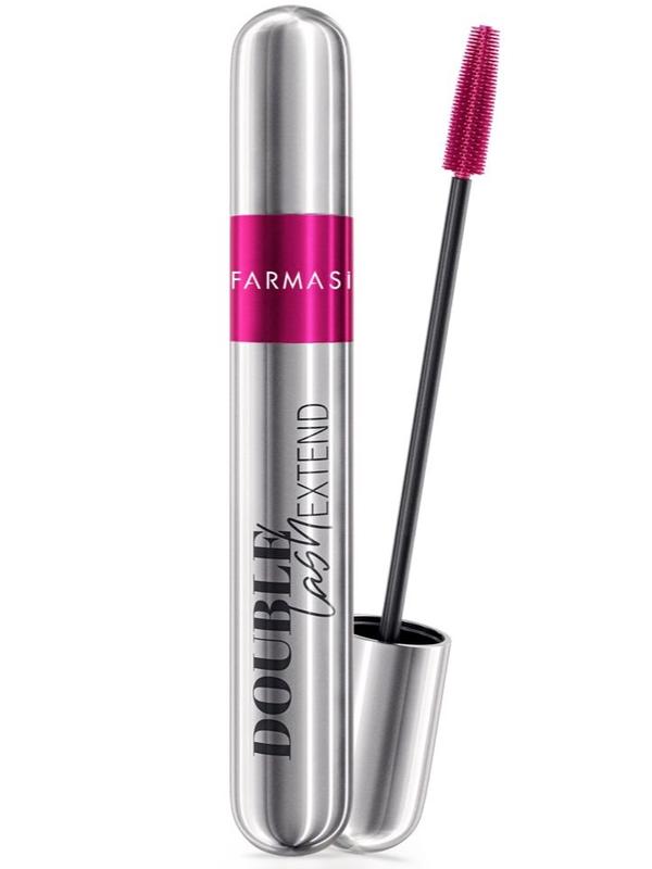 Farmasi Double Extend Mascara 12ml - 2 in 1 Formula for Enhanced Lashes with Lengthening & Double Volume Effect - Efecto de Pestañas Postizas