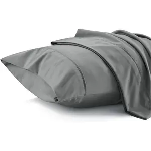 Pillow Cases Set of 2 - Dark Grey Polyester Microfiber Pillowcase 2 Pack, Super Soft and Cozy Pillow Case Covers with Envelop Closure, 20x30 Inches