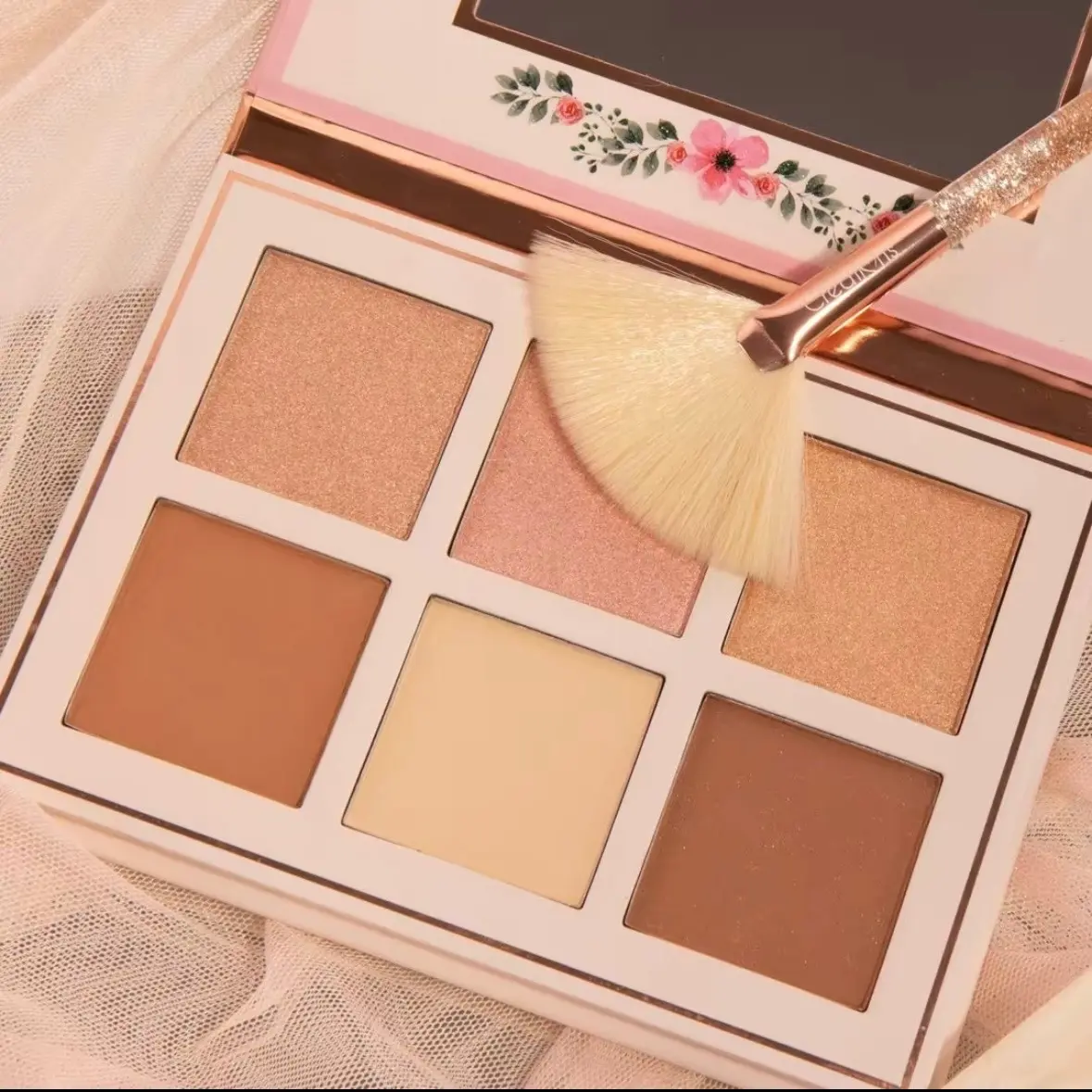 Floral bloom blush/highlight/contour palette