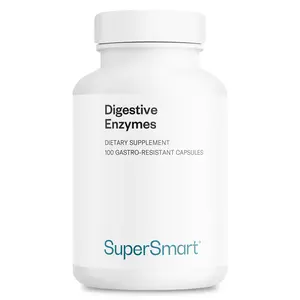 Supersmart - Digestive Enzymes (High Potency) - 15-in-1 Multi Enzymes Supplement - with Lipase, Bromelain, Amylase, Lactase, Protease, Invertase | Non-GMO & Gluten Free - 100 Delayed Release Capsules