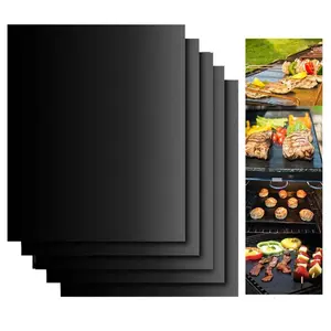 Non-stick Barbecue Mat, 5 Counts Reusable Barbecue Grill Mat, Baking Mat, Barbecue Utensils for Home Kitchen Outdoor Camping