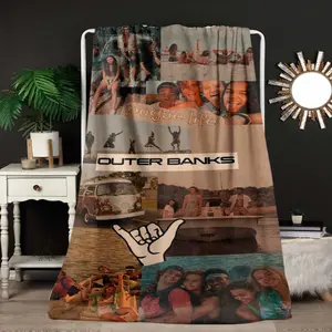 Outer Banks adventure themed printed flannel blanket, soft and comfortable, suitable for all seasons, a perfect gift for friends
