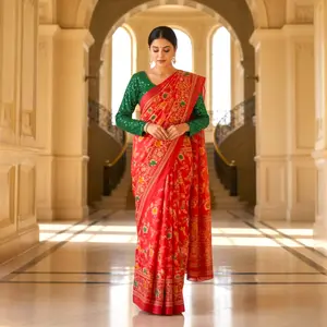 Lightweight floral print saree only Lightweight floral print saree only