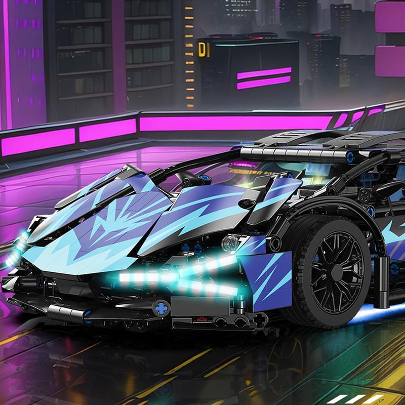 Remote Control Car Building Set 1:14 Technical Sports Racing Car Kit with Realistic Details & Scissor Doors Toys Gift for Adults Boys Age 12+ 1314 PCS