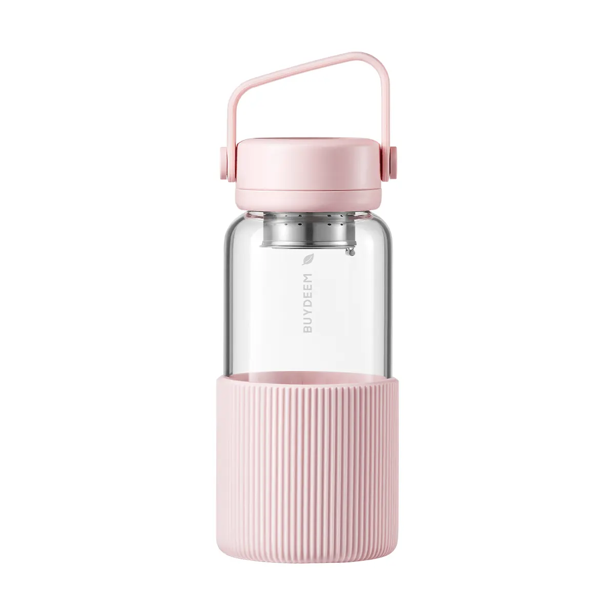 BUYDEEM Portable Tea Tumbler 630ml - Glass Infuser Bottle for Loose Leaf Tea & Fruit Water - Pig Pink BUYDEEM Portable Tea Tumbler 630ml - Glass Infuser Bottle for Loose Leaf Tea & Fruit Water - Pig Pink