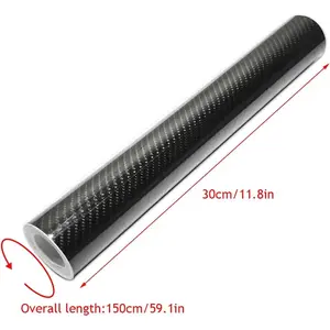 Gloss Carbon Fiber Car Wrap Vinyl Bubble Free Air Release Adhesive Car Wrap Film Roll Decals with Cutter, Vinyl Squeegee,and Hand Tool ( 12" x 60" ) - With Wrap Tools