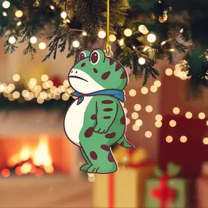[XMAS GIFT] Funky Frog Ornament, Funny Christmas Frog, Silly Amphibian Gift, Meme Frog Decoration, Quirky Holiday Ornament