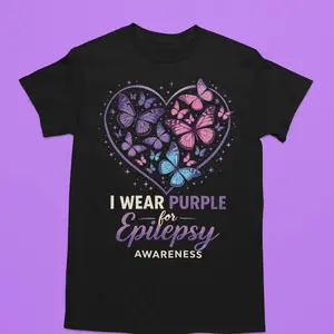 I Wear Purple for Epilepsy Awareness Tshirt - Women's Top for Support and Awareness Events - Womenswear