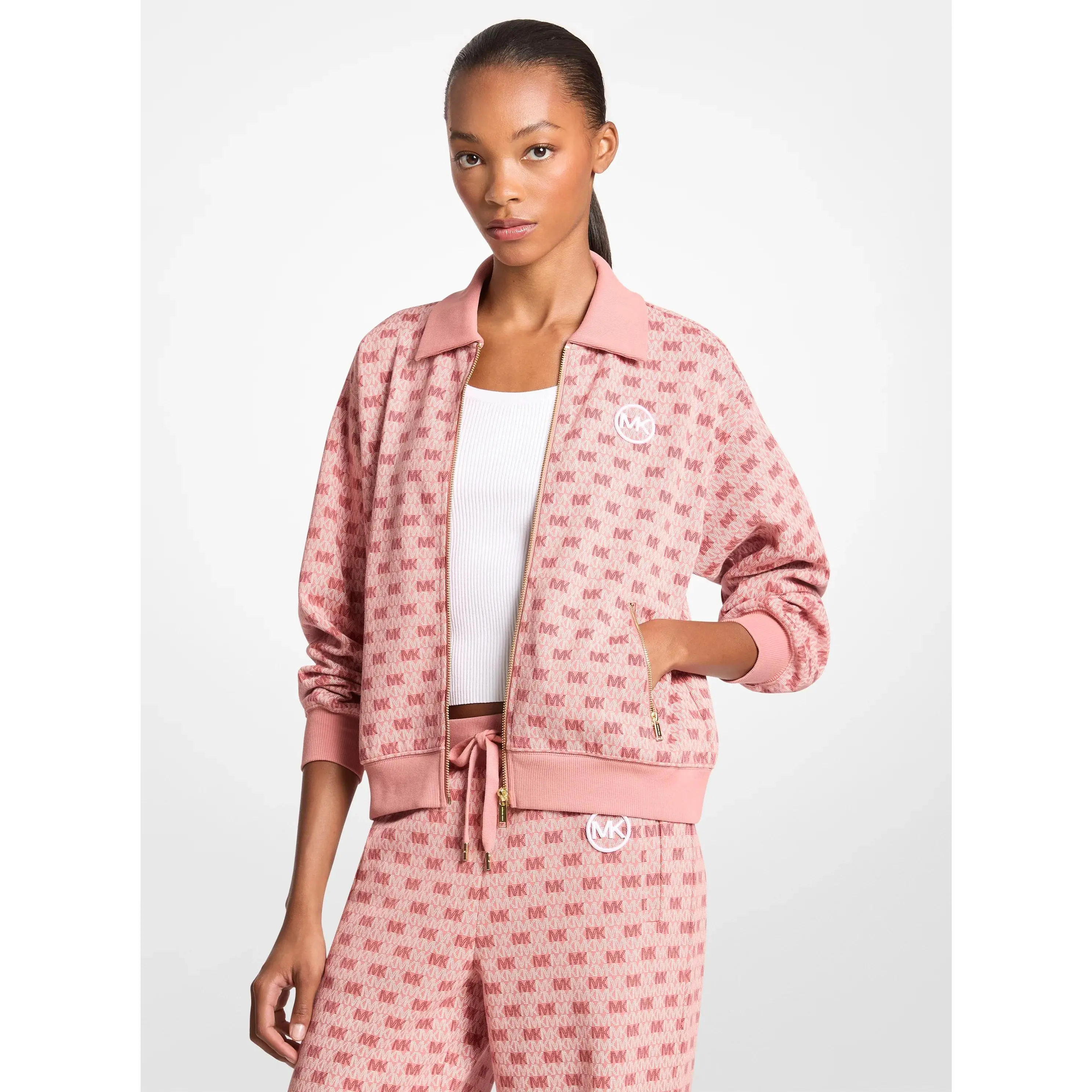 Logo Cotton Blend Zip-Up Jacket Logo Cotton Blend Zip-Up Jacket