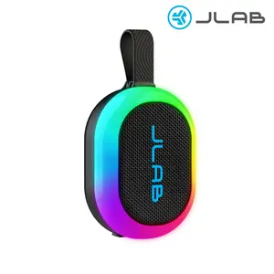 JLab Pop Party Ultra-Portable Bluetooth Speaker 5W Driver 8+ Hours Playtime RGB Lighting IPX5 Splashproof Audio & USB-C Charging with Detachable Loop Handle