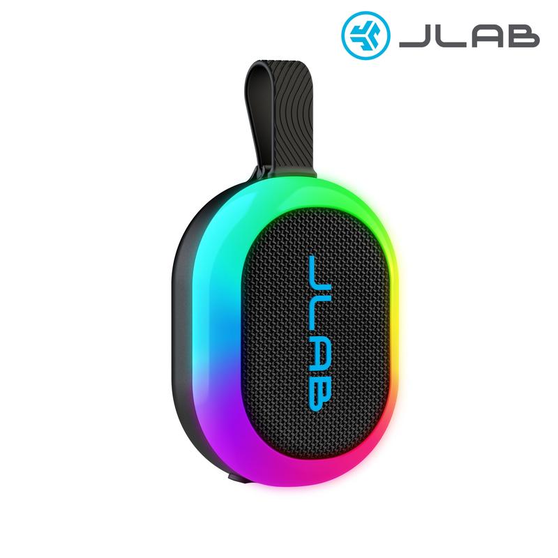JLab Pop Party Ultra-Portable Bluetooth Speaker 5W Driver 8+ Hours Playtime RGB Lighting IPX5 Splashproof Audio & USB-C Charging