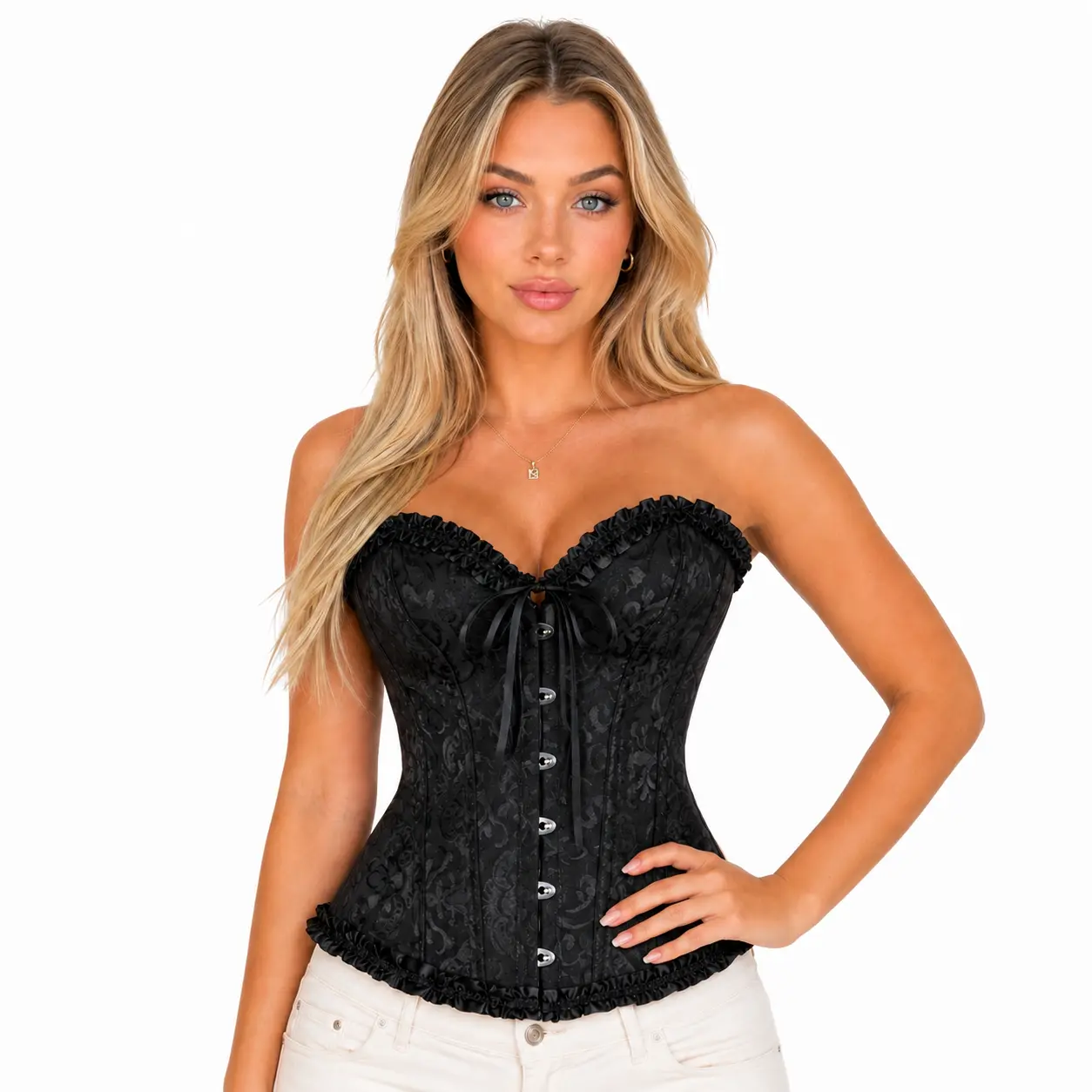 Women's Lace Waist Trainer Corset Top - Sexy Bustier Shapewear Bodysuit Waist Push-Up Clothes for Halloween Gothic Party Christmas Wedding  Outfit 819-D1