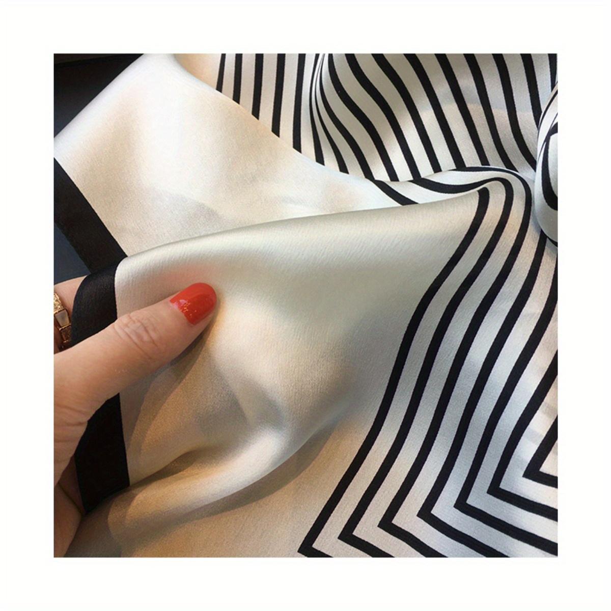 Women’s imitation silk scarf, women’s scarf, silk headscarf, striped style, square scarf, multifunctional neck scarf, hair accessory, girls’ accessories, women’s scarf