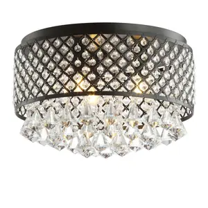 JONATHAN Y Evelyn Crystal Drops/Metal Modern LED Vanity Light; for Living Room, Bedroom, Kitchen, Office