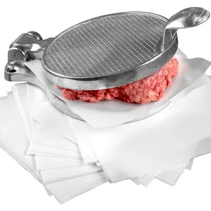 Restaurant-Grade Burger Press and Patty Paper Combo Set. Cast  4.5 Inch Hamburger Maker with 1000 Pk 4.75 x 5 Nonstick Wax Butcher Squares!  for .25 Lb Ground Beef or Chop Steak Patties.