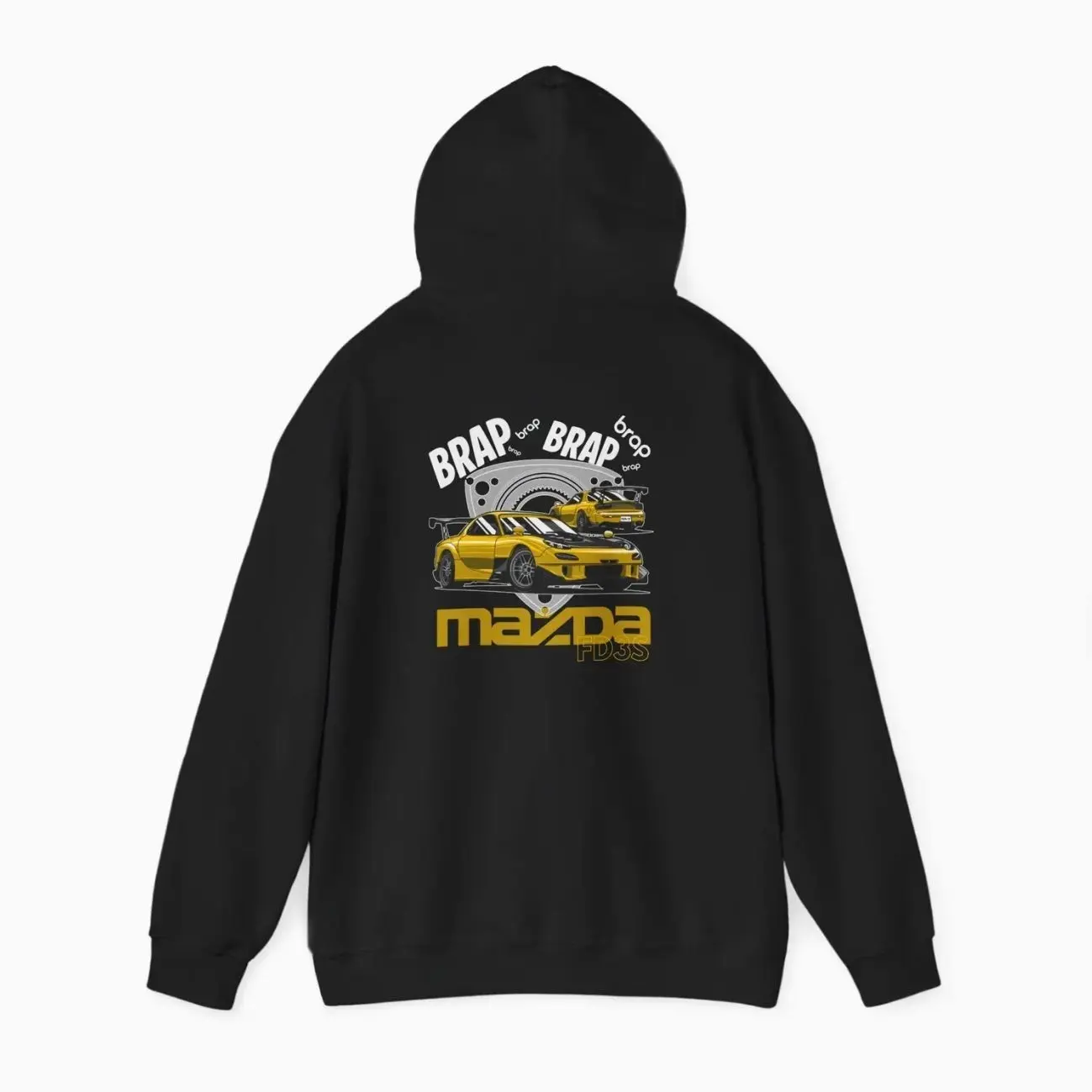 Brap Brap Mazda RX-7 FD3S T-Shirt Sweatshirt Hoodie 2 Sided - JDM Rotary Engine Car Tee - Drift Streetwear Shirt - Gift for Fan Lovers