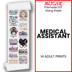 Medical Assistant DTF Transfer Gang Sheets - 22x60 Direct-to-Film