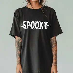 RTS SPOOKY SINGLE COLOR WHITE CLEAR FILM Screen Print transfers size ADULT 6X12.5    9-A