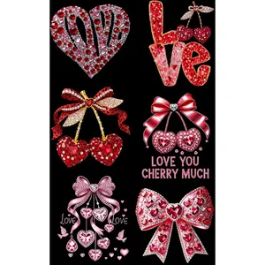 FAUX RHINESTONE VALENTINE (1) PREMADE DRAFT GANGSHEET - 22X36 DTF TRANSFERS - DIRECT TO FILM