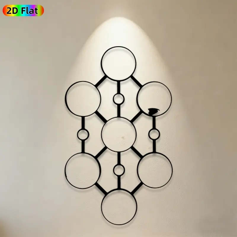 1pc Circular Grid Metal Wall Art, Intricate Circular Grid Statue Mural, Ideal Gift for New Year, Easter, Modern Decor Enthusiasts, Powder-Coated Metal Wall Decor Wall Sculptures, Perfect for Living Room Wall & Garden Fence, Stylish Indoor-Outdoor Decor