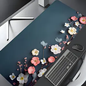 Large Floral Embossed Design Gaming Mouse Pad, Aesthetic Desktop Decor and Protective Mat, Non-Slip Rubber Edges, Multi-Size Options for Laptops & PCs, Ideal Gift for Kids and Teens, Gaming Mousepad