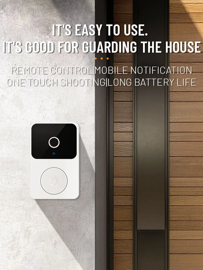 Wireless Video Doorbell Camera with 1080P Resolution, AI Human Detection, Night Vision, Instant Alerts, 2-Way Audio, 2.4G WiFi, Rechargeable Battery, Cloud Storage, Simple Installation