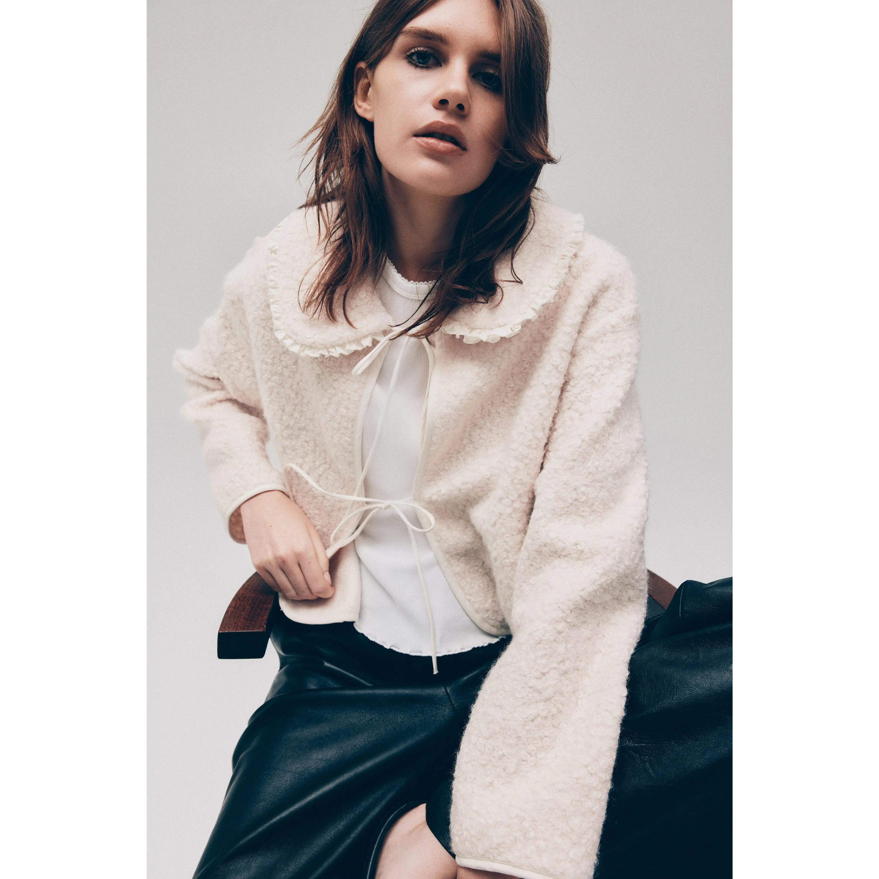 H&M Collared bouclé cardigan