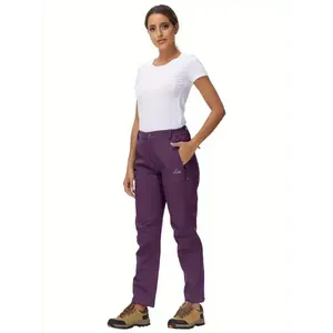Women's Insulated Snow Ski Pants - Waterproof, Fleece-Lined Softshell, Adjustable Waistband, Secure Zippered Pockets, Ideal for Hiking & Winter Outdoor Activities, Hiking Apparel|Versatile Winter Wear|Waterproof Polyester
