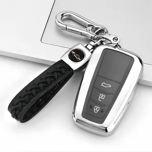 Car Key Case with Keychain, 1 Count Soft TPU Key Shell Cover, Auto Accessories for Toyota for Prius for Camry for Corolla for CHR for Prado 2018 2022, Car Key Accessory