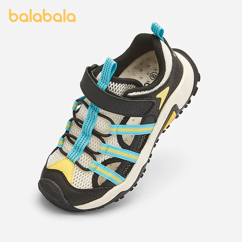 balabala Kids' Outdoor-Inspired Casual Sneakers in Lightweight Breathable Mesh with an Adjustable Strap, Round Toe for Playground Fun, 12 - 13 Years, Casual Trainers, Trainers
