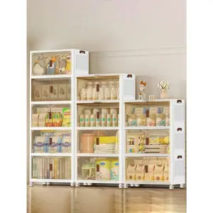 70cm Stacked Folding Cabinet - 4/5 Layers, Box Design, Aesthetic Indoor Storage - For Shoes, Clothing - Home Organizing Furniture (Cupboard for Kitchen, Bedroom Use)