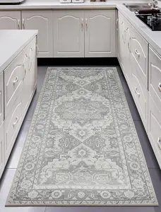Kitchen Rug Runner Stain Resistant Non Skid for Hallways Area Rugs for Living Room No Crease Machine Washable Rubber Backing Mat - Bedroom & Laundry - Bedroom & Dining Room - Vintage Floor Carpet Family & Pet Friendly