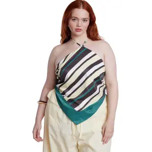 ELOQUII Women's Plus Size Halter Scarf Top