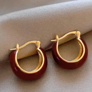 1 Pair Luxury Minimalist Vintage French Elegant Unique Fashion Hoop Earrings For Women