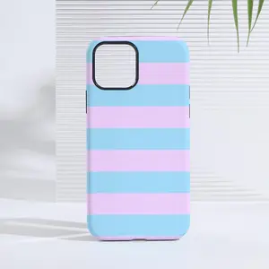 Striped Pattern Phone Case, 2 in 1 Shockproof Phone Protective Cover, Phone Accessory Compatible with iPhone 11 12 13 14 15 Pro Max