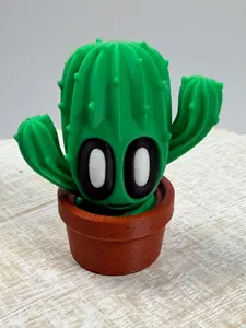 3D Printer Blob Cactus Ornaments with Pot, Cute Home Decor Statue for Room Use