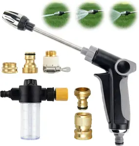 Turn Any Hose into a High Pressure Water Cleaning Jet, 2026 New Heavy Duty Garden Hose Nozzle, Multi Function Lawn & Garden Watering Sprayer, Spray Nozzles for Cleaning Yard Pets Car Universal tiktokshopspringglowup