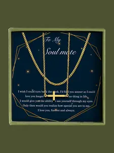 Women's Elegant Cross Pendant Necklace & Chain Necklace, Exquisite Trendy Pendant Necklace & Chain Necklace, Chic Jewelry Set As Gift for Girlfriend