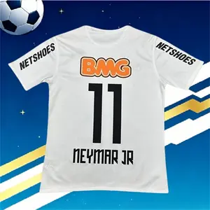 2012 2013 Home White Retro No.11 Neymar Short Sleeve Soccer Jersey
